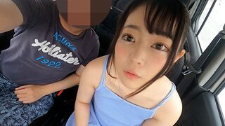 Hatalmas szemek és apró test! 147 cm-es osaka mini hölgyemény cumizza és kézimunkázza a kárót vezetés közben